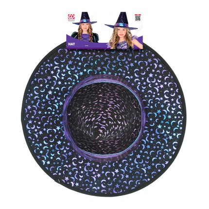 Halloween Witch Hat for Kids with Stars and a Moon