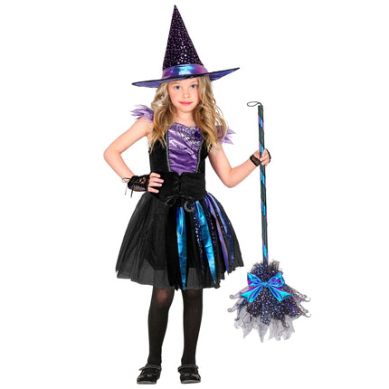 Halloween Witch's Broom with Stars and Moon, 85 cm