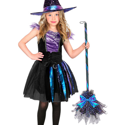 Halloween Witch's Broom with Stars and Moon, 85 cm