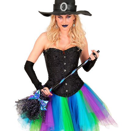 Halloween Witch's Broom with Stars and Moon, 85 cm