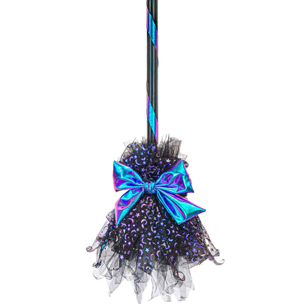 Halloween Witch's Broom with Stars and Moon, 85 cm