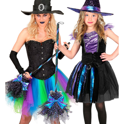 Halloween Witch's Broom with Stars and Moon, 85 cm
