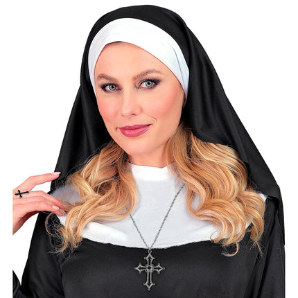 Halloween Cross Necklace with Gemstones