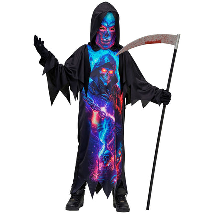 Neon Grim Reaper Halloween Costume for Kids