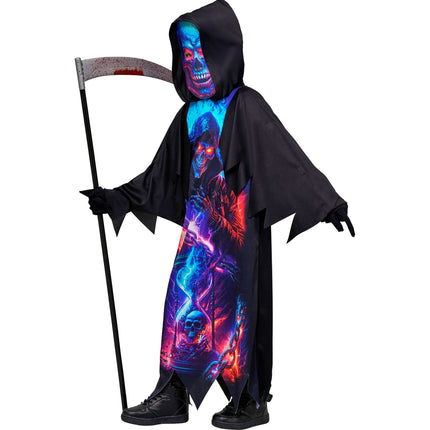 Neon Grim Reaper Halloween Costume for Kids