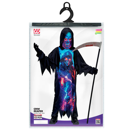 Neon Grim Reaper Halloween Costume for Kids