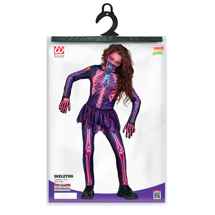 Halloween Costume: Purple Neon Skeleton for Kids