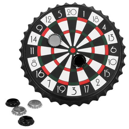 "Drink & Dart" drinking game set (25 cm dartboard, 6 beer caps)