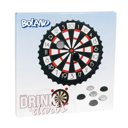 "Drink & Dart" drinking game set (25 cm dartboard, 6 beer caps)