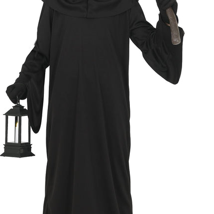 Halloween Costume, Black, for Kids, with Dark Red Eyes