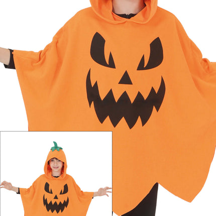 Halloween Poncho for Kids: Pumpkin