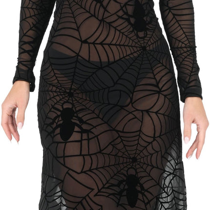 Black Women's Gothic Lace Halloween Dress