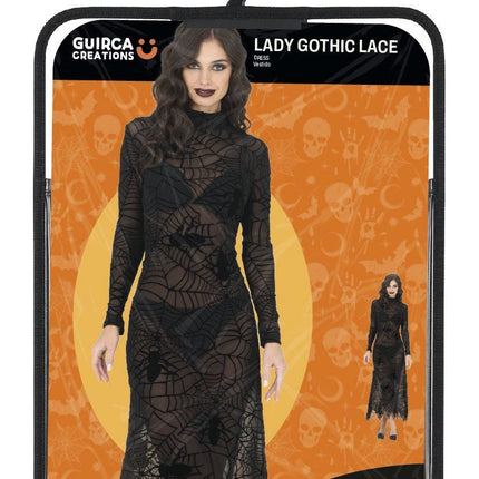 Black Women's Gothic Lace Halloween Dress
