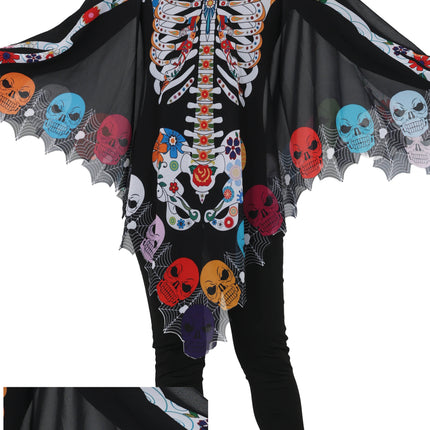 Dia de los Muertos Poncho for Women: Catrina