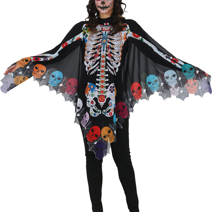 Dia de los Muertos Poncho for Women: Catrina
