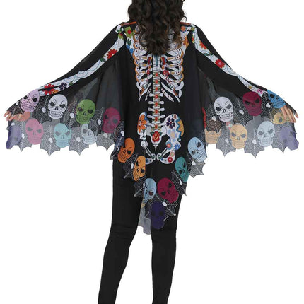Dia de los Muertos Poncho for Women: Catrina