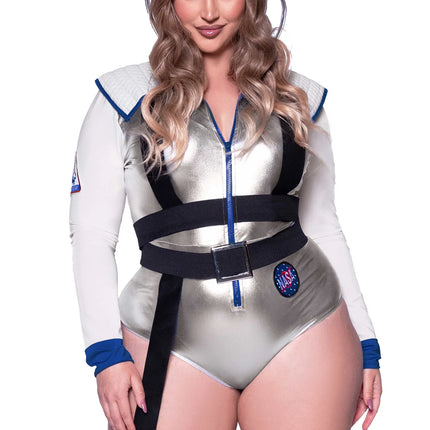 Astronaut Suit White Silver Ladies Bodysuit Leg Avenue