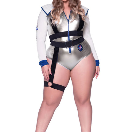 Astronaut Suit White Silver Ladies Bodysuit Leg Avenue