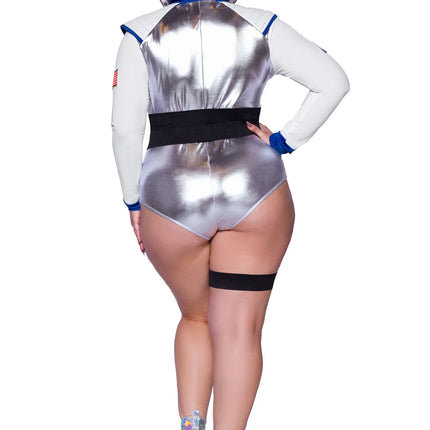Astronaut Suit White Silver Ladies Bodysuit Leg Avenue