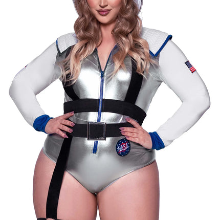 Astronaut Suit White Silver Ladies Bodysuit Leg Avenue