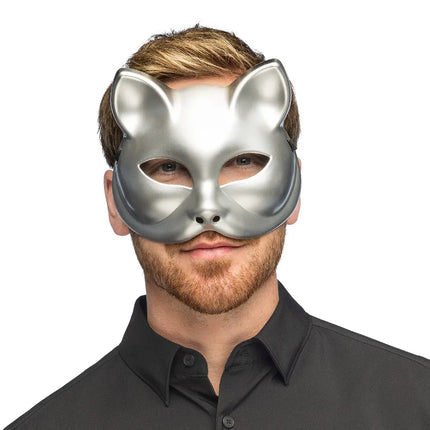 Kitty Silver Half Mask