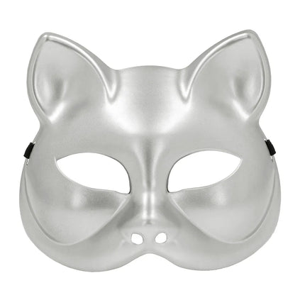 Kitty Silver Half Mask