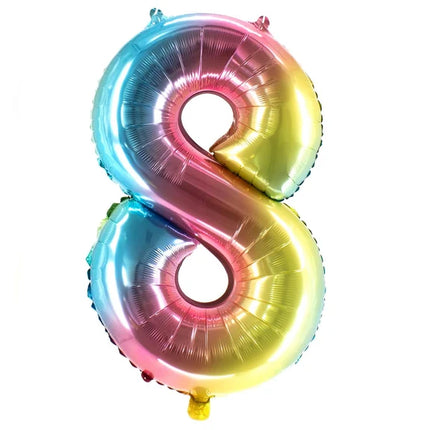 8th Grade Number Balloon, Rainbow, Empty, 1 m