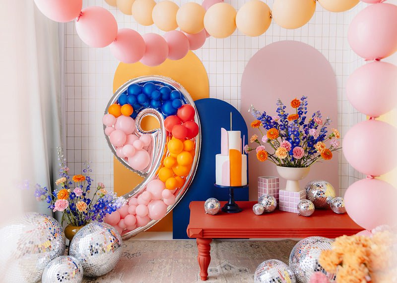 9 Jaar Ballon Frame Zilver 1,26m van Partydeco koop je bij Partywinkel