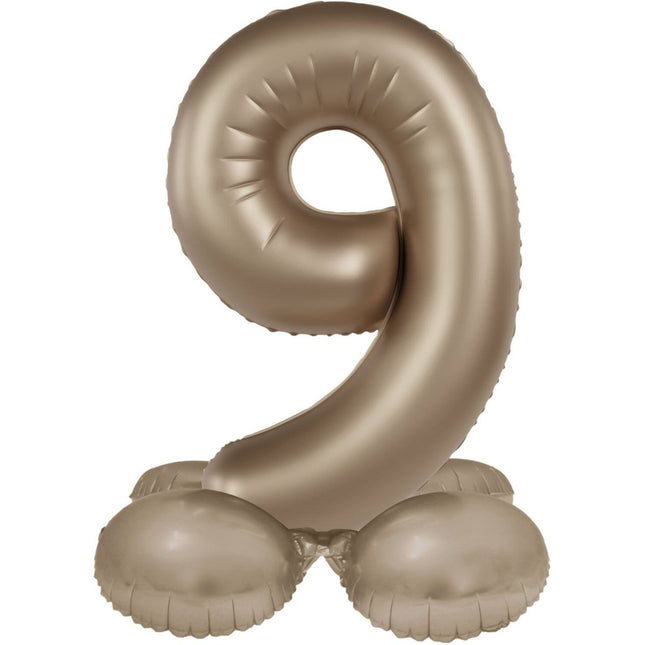 9 Jaar Cijfer Ballon Goud 72cm van Folat koop je bij Partywinkel