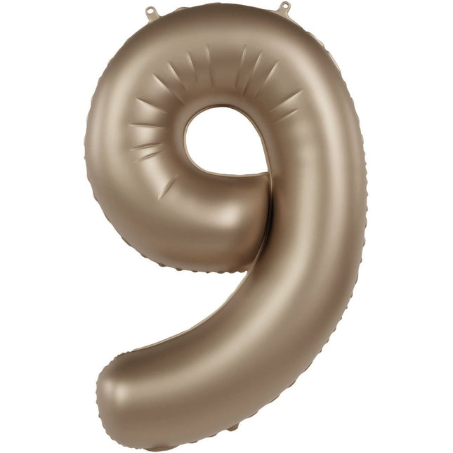 9 Jaar Cijfer Ballon Goud 86cm van Folat koop je bij Partywinkel