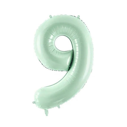 9 Jaar Cijfer Ballon Mintgroen Leeg 72cm van Partydeco koop je bij Partywinkel