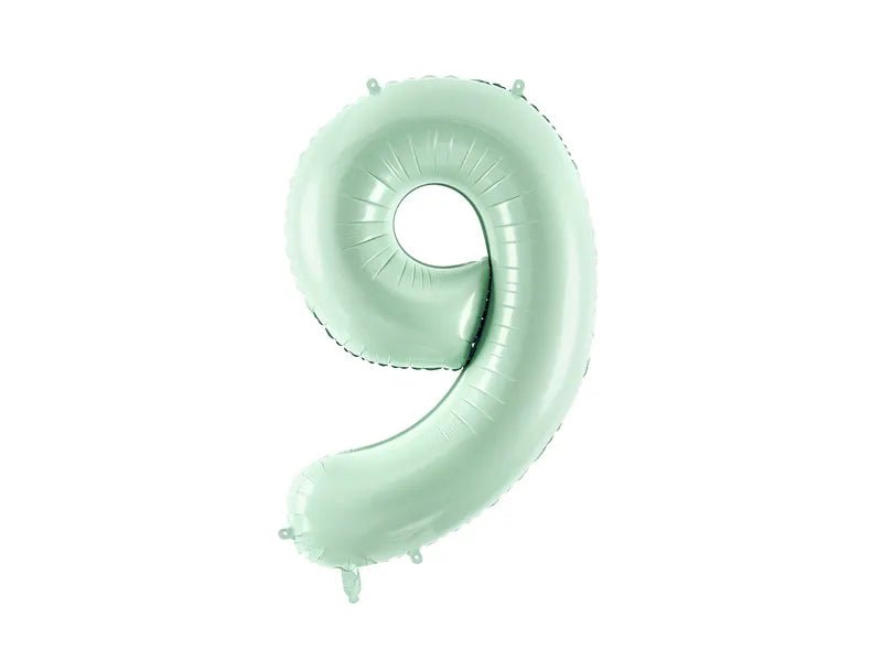 9 Jaar Cijfer Ballon Mintgroen Leeg 72cm van Partydeco koop je bij Partywinkel