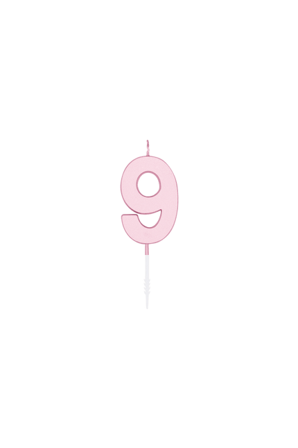 9 Jaar Kaars Roze Pastel 4,5cm van WeFiesta koop je bij Partywinkel