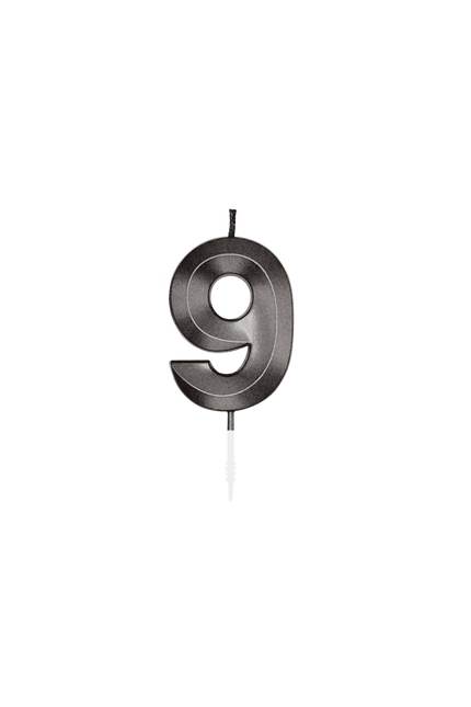9 Kaars Zwart Metallic 6cm van WeFiesta koop je bij Partywinkel