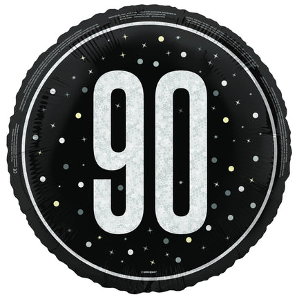 90 Jaar Helium Ballon Zwart Leeg 45cm van Unique koop je bij Partywinkel