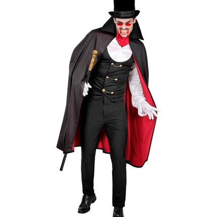 Halloween Costume: Red and Black Vampire, 4-Piece Set