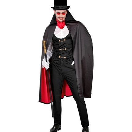 Halloween Costume: Red and Black Vampire, 4-Piece Set