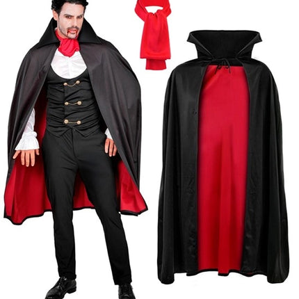 Halloween Costume: Red and Black Vampire, 4-Piece Set