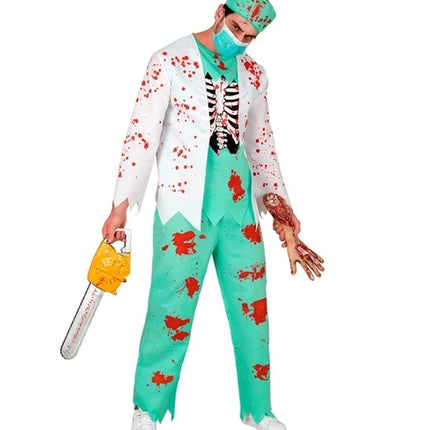 Men's Halloween Costume: Zombie Doctor with Blood