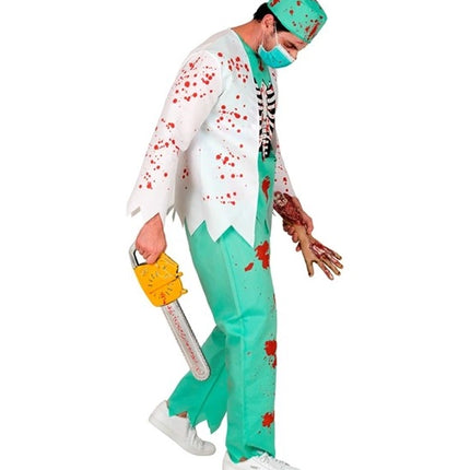 Men's Halloween Costume: Zombie Doctor with Blood