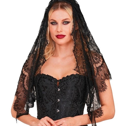 Halloween Veil, Black Lace