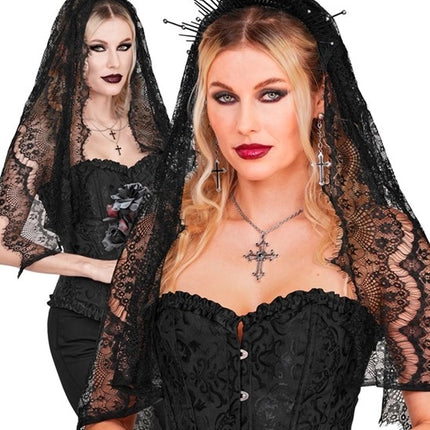 Halloween Veil, Black Lace
