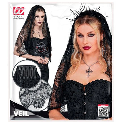 Halloween Veil, Black Lace