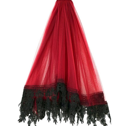 Halloween Veil, Red and Black