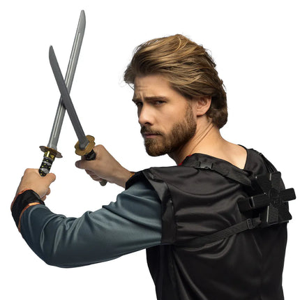 Set of 2 ninja swords with holder (52 cm)