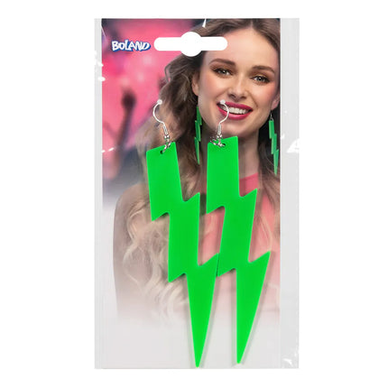 Pair of Flash Neon Green UV Earrings
