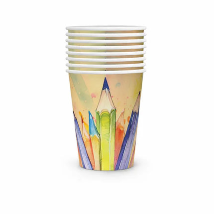 Back-to-School Paper Cups, 250 ml, 8-pack