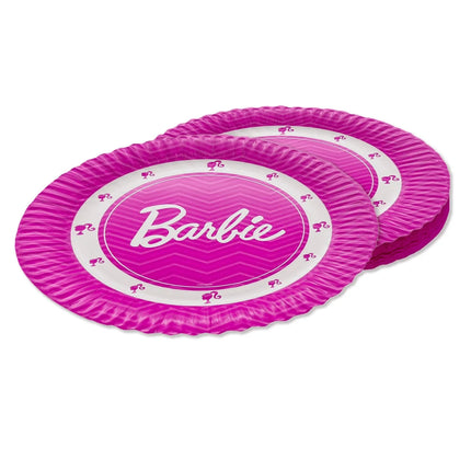 Barbie Plates, Pink, 23 cm, 8-Pack