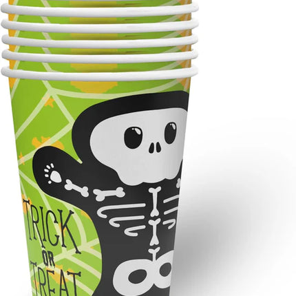 Halloween Cups, Green, "Trick or Treat," 250 ml, 8-pack