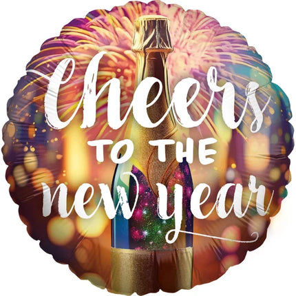 Happy New Year Helium Balloon, Colored, Empty, 45 cm